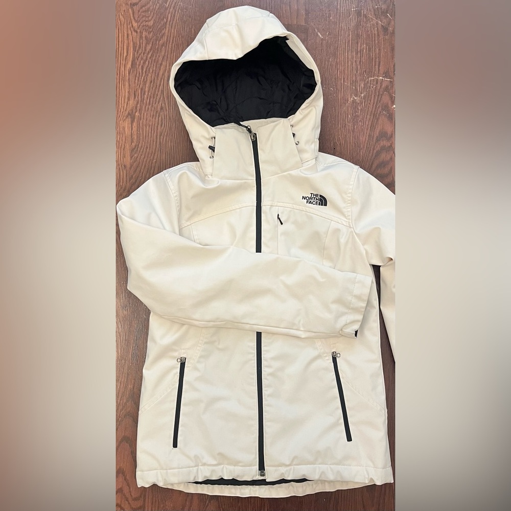North face white ski jacket
